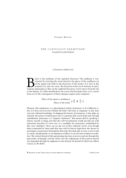 Pierre Bruno The CaPITaLIsT exemPTIon 1 A Discourse without