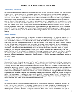 THEMES FROM MACHIAVELLI`S THE PRINCE