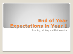 End of Year Expectations in Year 1