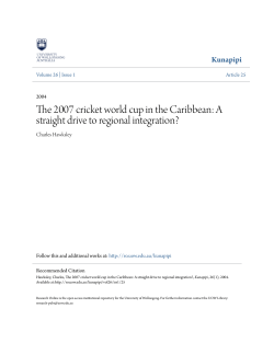 The 2007 cricket world cup in the Caribbean: A straight drive to
