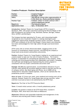 Creative Producer: Position Description