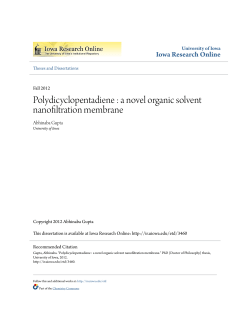 Polydicyclopentadiene : a novel organic solvent nanofiltration