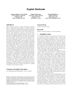 English Shellcode - Johns Hopkins University