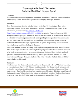 Preparing for the Panel: Contemporary Connections to the Dust Bowl