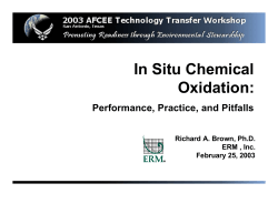 In Situ Chemical Oxidation: Performance, Practice, and - CLU-IN