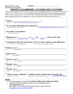 PROYECTO BLABBERIZE: &iexcl;YO PUEDO VER TU FUTURO! 1