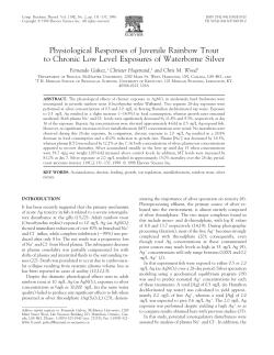 Physiological Responses of Juvenile Rainbow Trout to Chronic Low