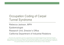 Coding Occupation of Carpal Tunnel Syndrome in California