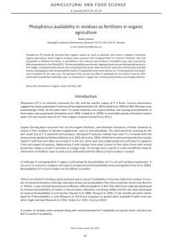 Phosphorus availability in residues as fertilizers in organic agriculture