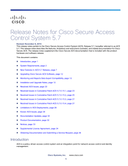 Release Notes for Cisco Secure Access Control System 5.7