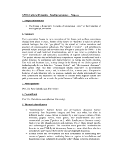 NWO cultural dynamics proposal.2009