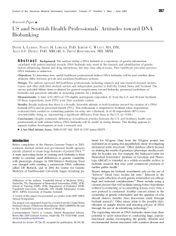 US and Scottish Health Professionals` Attitudes