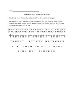 Zimmermann Telegram Activity