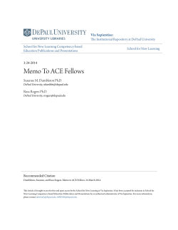 Memo To ACE Fellows - Via Sapientiae