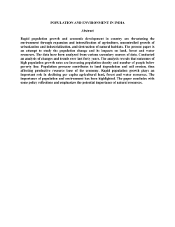 POPULATION AND ENVIRONMENT IN INDIA Abstract