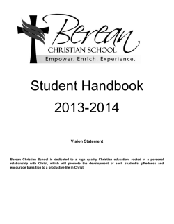 Student Handbook 2013-2014