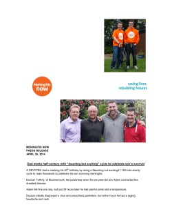 Duncan Tuffrey fundraising cycle ride
