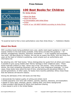Press Release for 100 Best Books for Children published