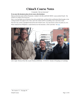ChinaX Course Notes