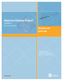 ADP Algebra II Released Items (March 2008)