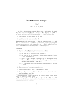 betweenness in rays