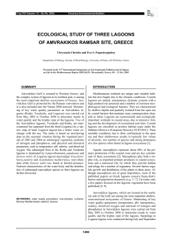 ecological study of three lagoons of amvrakikos ramsar site, greece