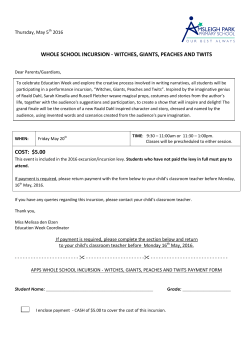 T2 Whole School Incursion Witches Giants Peaches and Twits