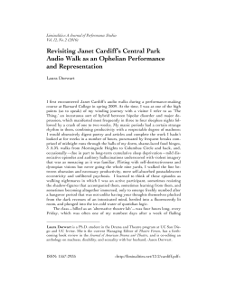 Revisiting Janet Cardiff`s Central Park Audio Walk as