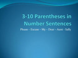3-10 Parentheses in Number Sentences