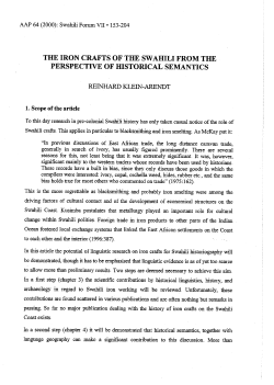 the iron crafts of the swahili from the perspective of