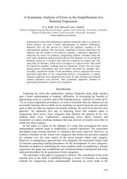A Systematic Analysis of Errors in the Simplification of a Rational