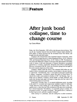 After the Junk Bond Collapse, Time To Change Course