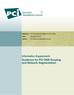 Guidance for PCI DSS Scoping and Network Segmentation