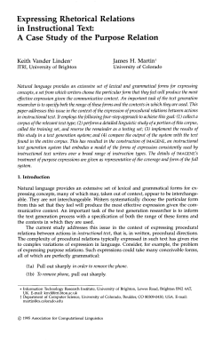 Expressing Rhetorical Relations in Instructional Text: A Case Study