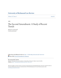 The Second Amendment: A Study of Recent Trends