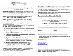 The Truth of America`s Founding &ndash; Your Heritage and Mine A Two