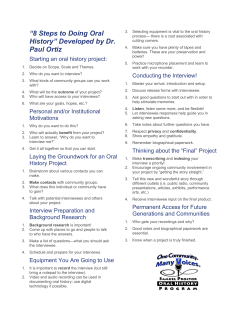 &ldquo;8 Steps to Doing Oral History&rdquo; Developed by Dr. Paul Ortiz