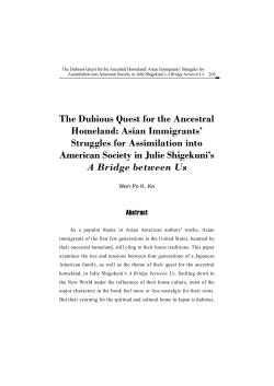The Dubious Quest for the Ancestral Homeland: Asian Immigrants