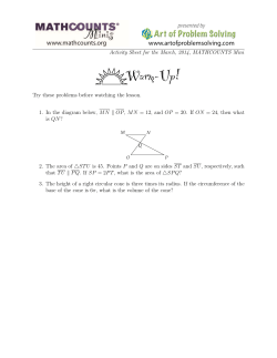 Activity Sheet for the March, 2014, MATHCOUNTS Mini Try these