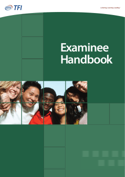 TFI Examinee Handbook