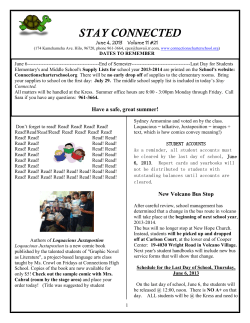 stay connected - Connections Public Charter School