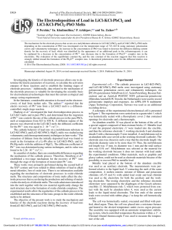 The Electrodeposition of Lead in LiCl-KCl-PbCl2 and