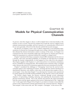 Models for Physical Communication Channels