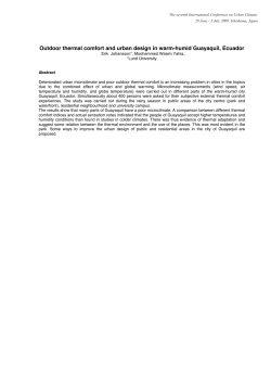 Moohammed Wasim Yahia. Outdoor thermal comfort and urban