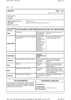 SULFUR ICSC: 1166 Page 1 of 2 ICSC 1166 - SULFUR 2013-08