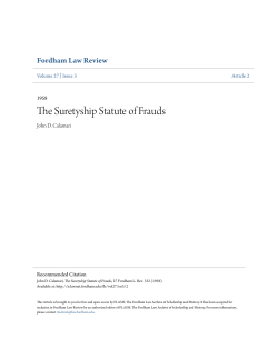 The Suretyship Statute of Frauds