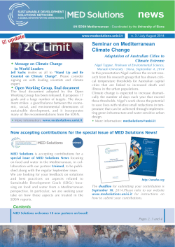 Seminar on Mediterranean Climate Change - sdsn