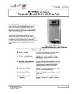 MR4PMUHV Electronic Temperature/Defrost Control with Relay