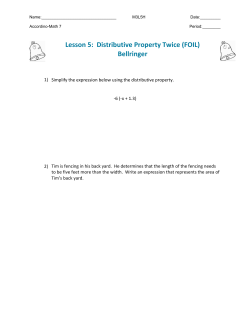 Lesson 5: Distributive Property Twice (FOIL) Bellringer