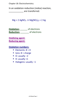 In an oxidation-reduction (redox)